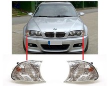 Neuf BMW 3 E46 Coupé Cabriolet 99-01 Avant FENDER Clignotant Blanc Paire Set