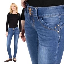 Jeans Femme Bleu Moyen Skinny