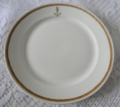 Assiette plate ancre - , corde