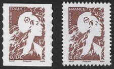 MARIANNE DE L' AVENIR A 0.10 € TIMBRE GOMME + AUTOADHESIF - MNH