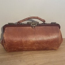 Ancienne Petite Mallette Sacoche Trousse de Voyage ou Docteur en Cuir Vintage