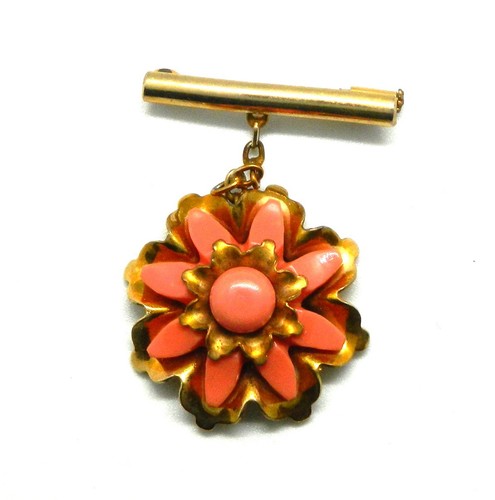 Broche métal fleur années - broche,