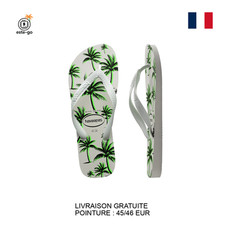 Tongs Havaianas blanches avec palmiers - 45/46 - [NEUF]