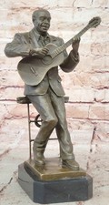 Abstrait Pays Western Singer Guitare Lecteur Bronze Sculpture Statue Serre-Livre