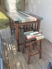 TABLE HAUTE style BAR + 3 TABOURETS en BOIS de la marque ALINEA