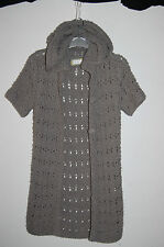 GILET mi-long CHAUD Grosse LAINE TRICOT Détail Mi- Ajouré CACHE CACHE GRIS 38/40