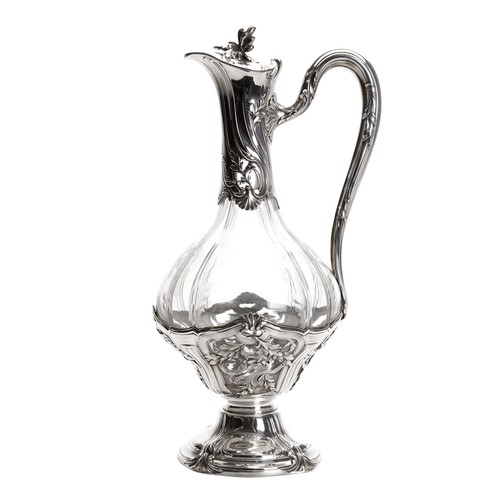 Silver mounted glass carafe - silver-mounted,