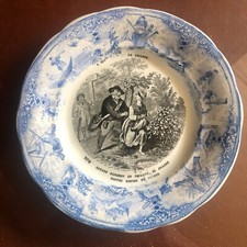 Creil et Montereau - L.M. et Cie - Assiette parlante L'ouverture de la chasse #8