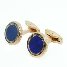 Boutons Manchette or Rose Rond