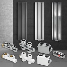 Radiateur panneau vertical design Stella anthracite / chrome / blanc au choix