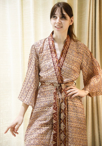 Pure soie midi kimono - kimono, robe