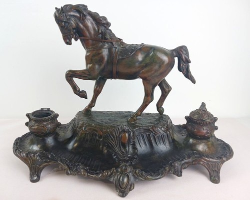 Grand encrier ancien - , cheval
