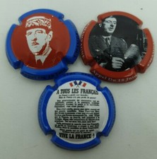 Série de 3 Capsules de champagne Générique Appel du 18 Juin De Gaulle. TG