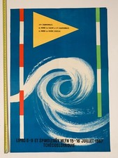 Slalom river kayak canoe 10th World championships Czech 1967 vintage poster