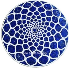 42 " Marbre Centre Table Top Multi Demi-Précieuses Pierres Fait à la Main