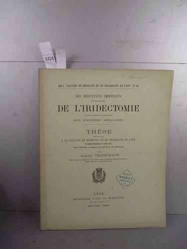 Champsaur iridectomie - de, l'iridectomie