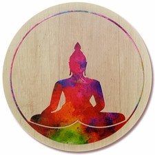 Bouddha Bois Déco Grand Stand Tableau Mural Porte-Bonheur Idée Cadeau Noël