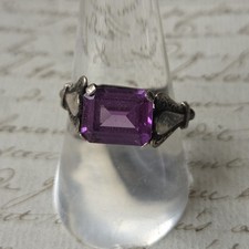 Bague Ancienne en Argent T59 Améthyste 1900 circa Silver Ring