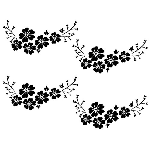Sticker voiture fleur - 4x,