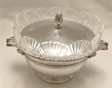 Confiturier Cristal Métal Argenté