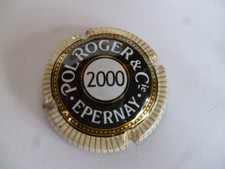 capsule de champagne Pol ROGER, millésime 2000, or ,noir et blanc, à saisir