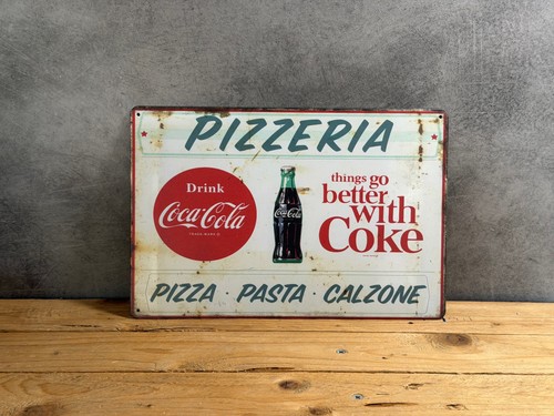 Plaque métal coca - coca-cola, pizza