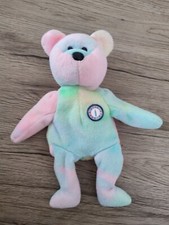 doudou peluche ours arc en ciel bear birthday ty 22cm billes dans le corps