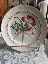 Assiette ancienne Moustiers fleurs araignée  19 ème  ou 18 ème siècle