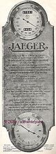 PUBLICITE JAEGER COMPTEUR HORLOGER MARINE DE L'ETAT AUTO DE 1926 FRENCH AD PUB