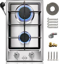 Hobsir Plaque Gaz 2 Feux, Plaque De Cuisson Gaz 4750W, Table De Cuisson Gaz Avec