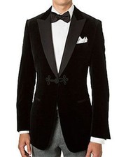 Noir Hommes Fumer Veste