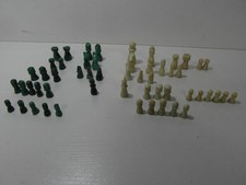 jeu d'échecs lot de pions en malachite et marbre