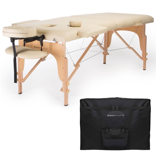 Cream portable massage table - cream,