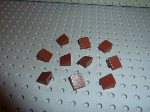 Lego redbrown slope brick - x,