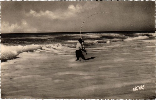 Cpa capbreton peche lancer - capbreton, au