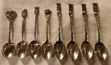 Lot de 8 petites cuillères souvenir à blason métal argenté