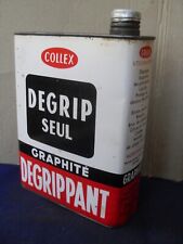 BIDON  ANCIEN  GARAGE  "COLLEX  DEGRIP  SEUL  DEGRIPPANT GRAPHITE "  ANNÉES   50