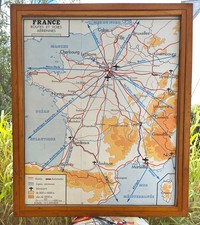 ancienne carte géographie Rossignol  France routes voies aériennes chemin de fer