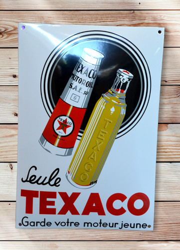 Plaque émaillée texaco huile - émaillée,
