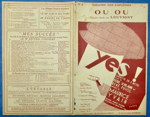 Opérette yes 1928 partition - opÉrette,