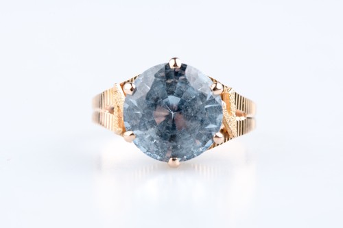 Bague topaze bleue - , or