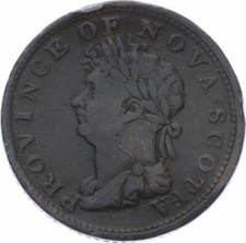 O3161 Canada Nova Scotia Halfpenny token 1823 without hyphen ->Make offer