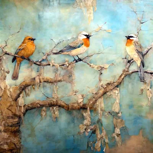 Bird accent decor tile ray - accent,