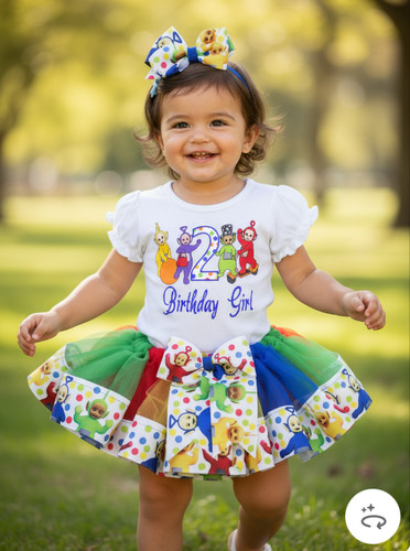 Girls tubbies birthday ribbon - tubbies,