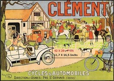 Auto - CLÉMENT  CYCLES & AUTOMOBILES. 1906. - A3 plastifié