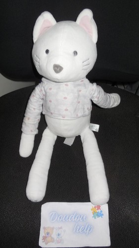 Doudou peluche chat blanc - doudou,