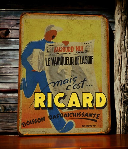 Plaque métal ricard - métal, le