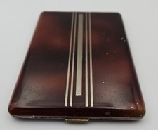 ART DECO  ETUI PORTE CIGARETTES en métal doré laqué