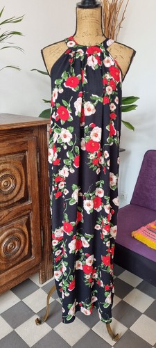 Robe long taille viscose - long,