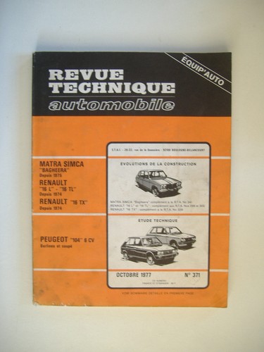 Revue technique rta - rta, peugeot